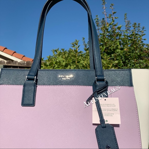 Kate Spade Cameron Lavender Navy Contrast laptop - Picture 3 of 8